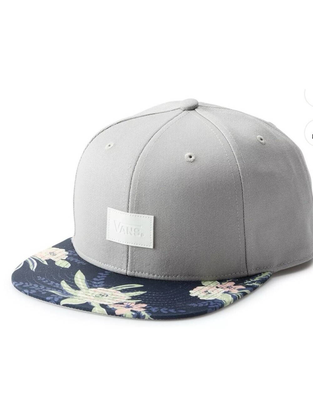Vans SnapBack Hat One Size Floral Logo Patch Baseball Cap